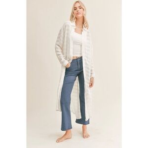 Sadie & Sage Button Down Sandy Long Shirt Duster